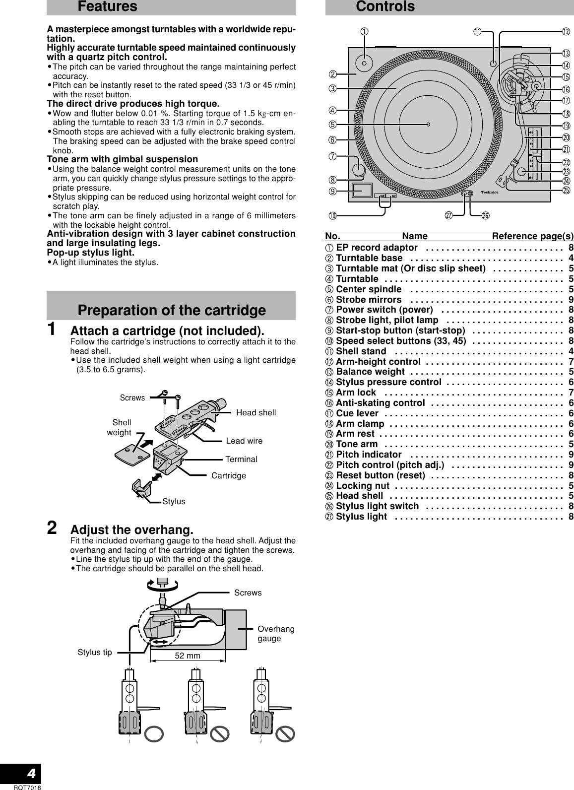 Page 4 of 12 - Technics Technics-Sl-1210Mk5-Owner-S-Manual