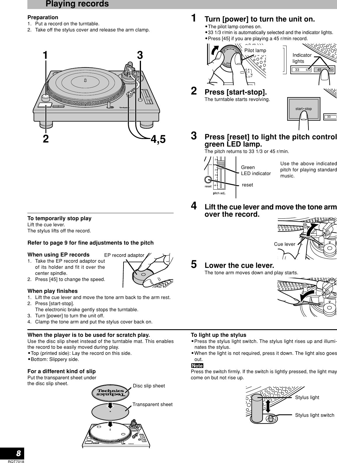 Page 8 of 12 - Technics Technics-Sl-1210Mk5-Owner-S-Manual