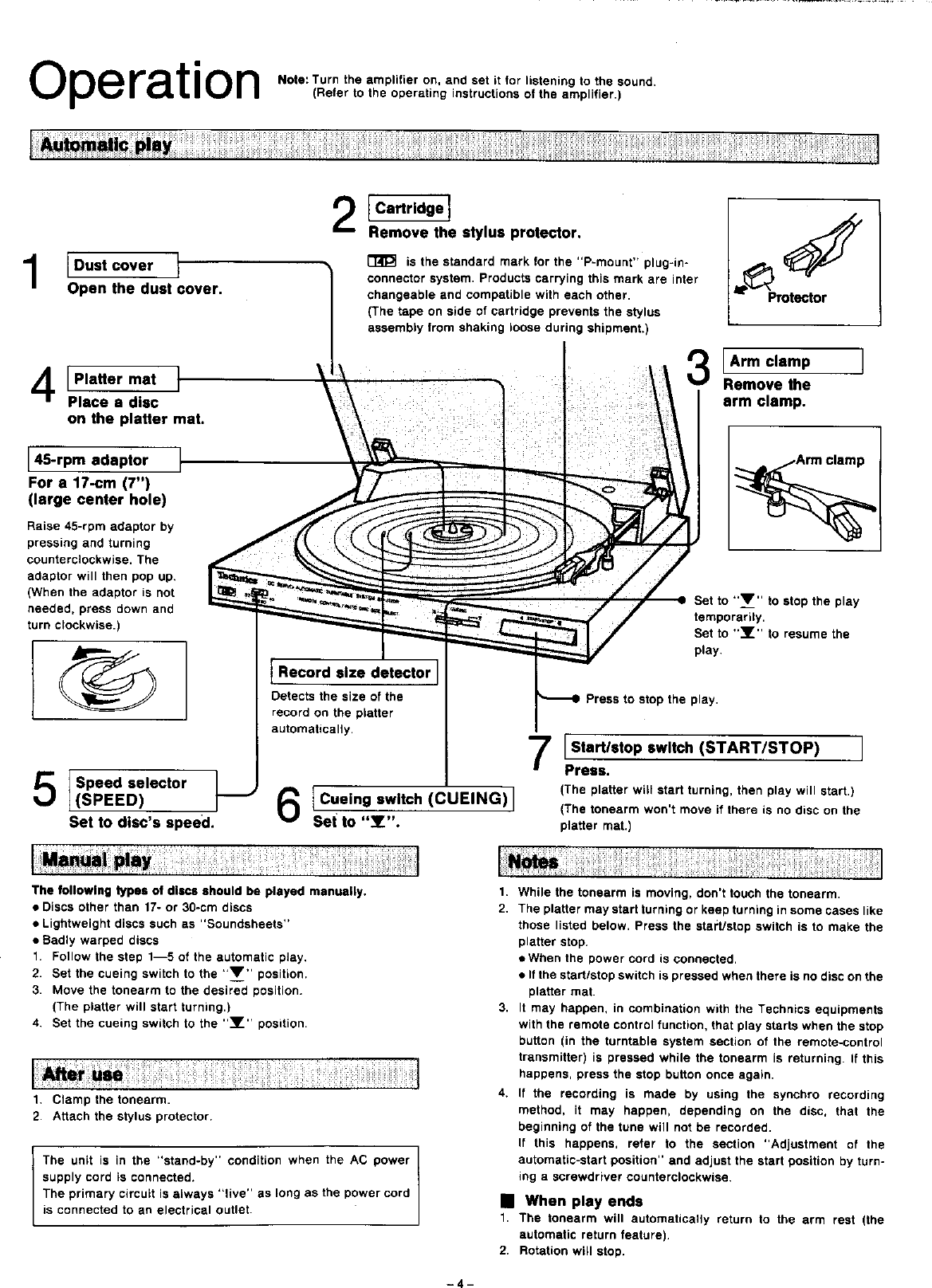 Page 4 of 6 - Technics Technics-Sl-J110R-Users-Manual-  Technics-sl-j110r-users-manual