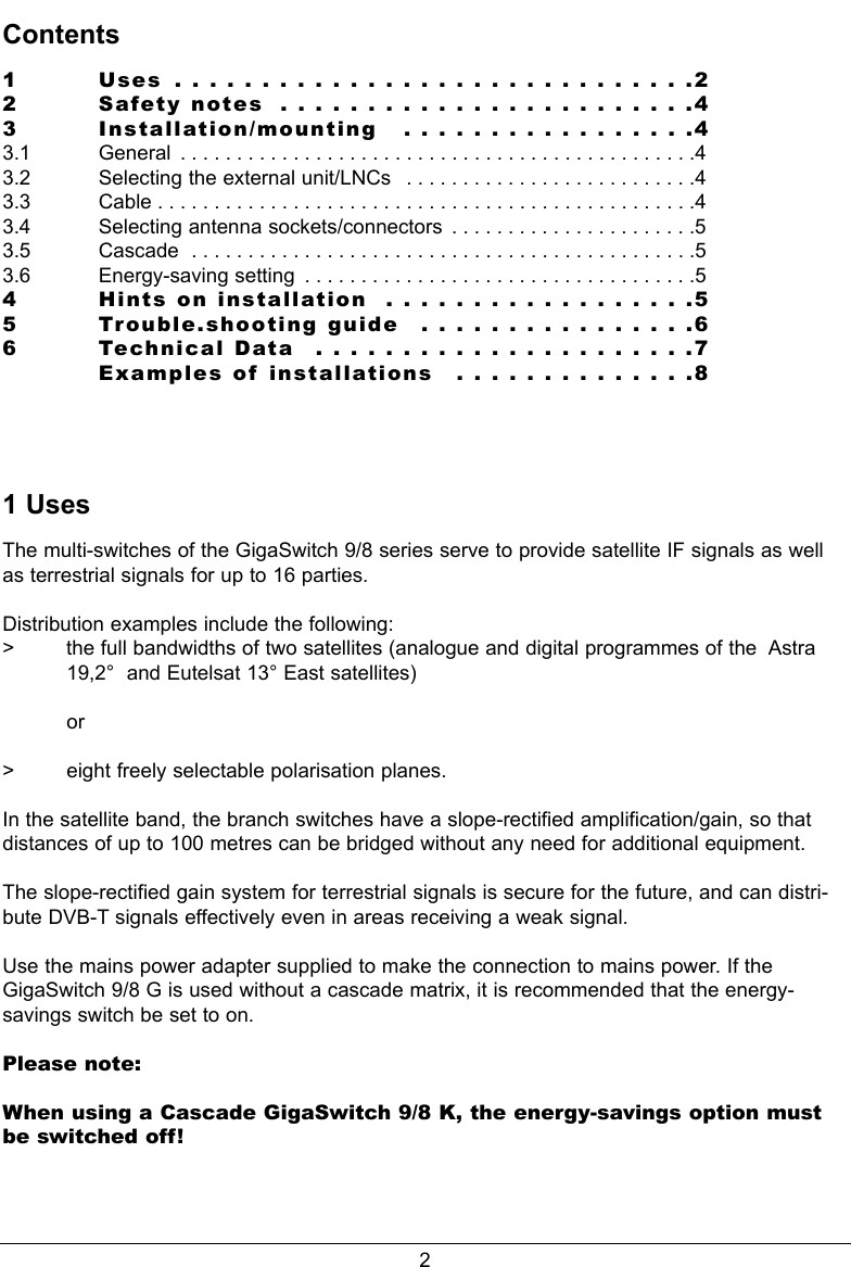 Page 2 of 8 - Technisat Technisat-Gigaswitch-9-8-Users-Manual- GIGASWITeng-1  Technisat-gigaswitch-9-8-users-manual