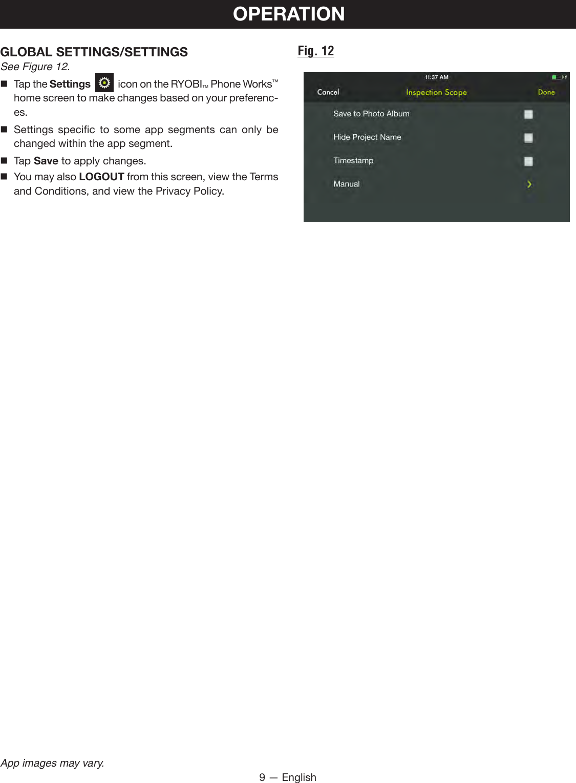 Page 9 of Techtronic Cordless GP ES51A INSPECTION SCOPE User Manual