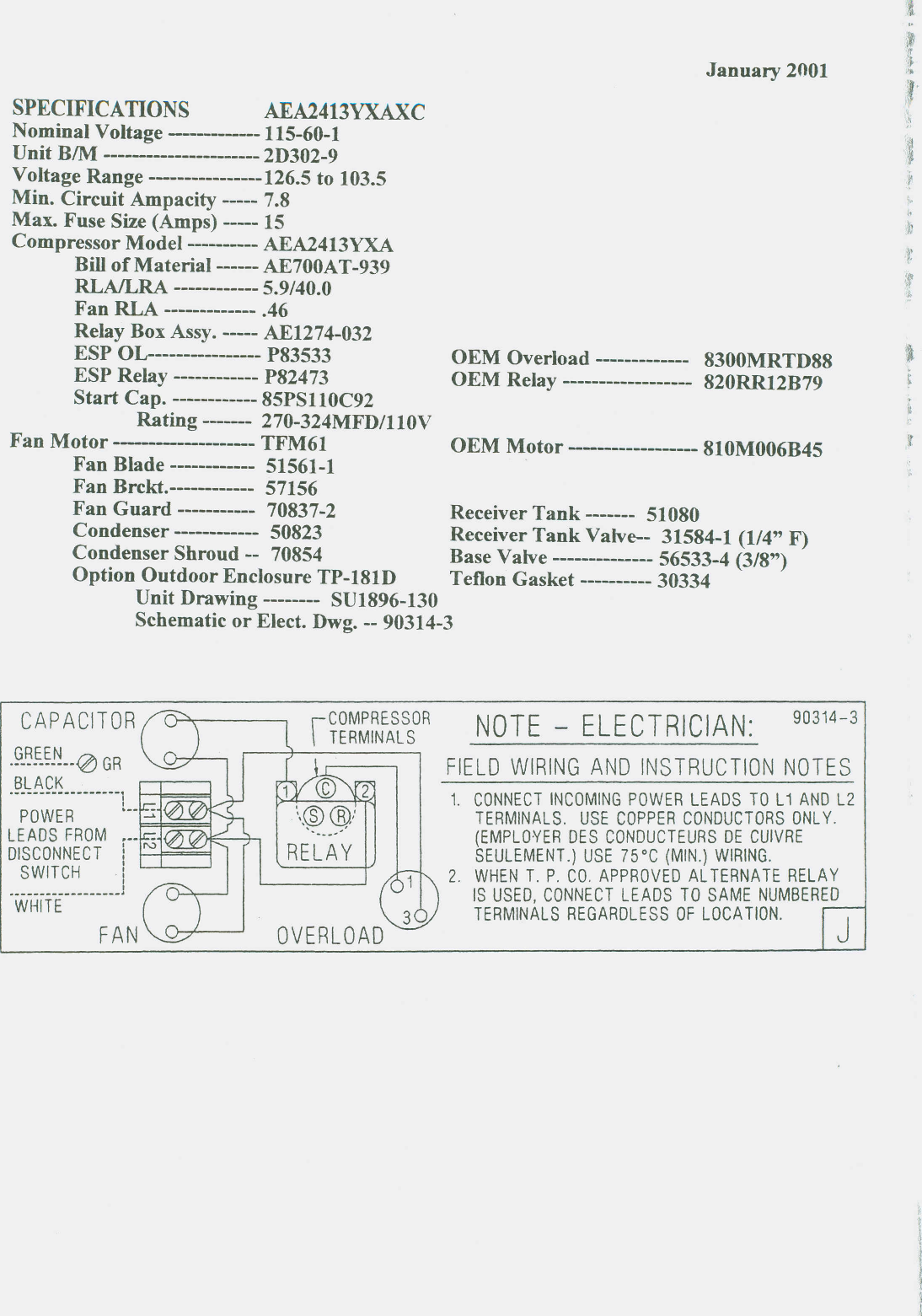 Page 2 of 2 - Tecumseh Tecumseh-Aea2413Yxaxc-Performance-Data-Sheet-  Tecumseh-aea2413yxaxc-performance-data-sheet