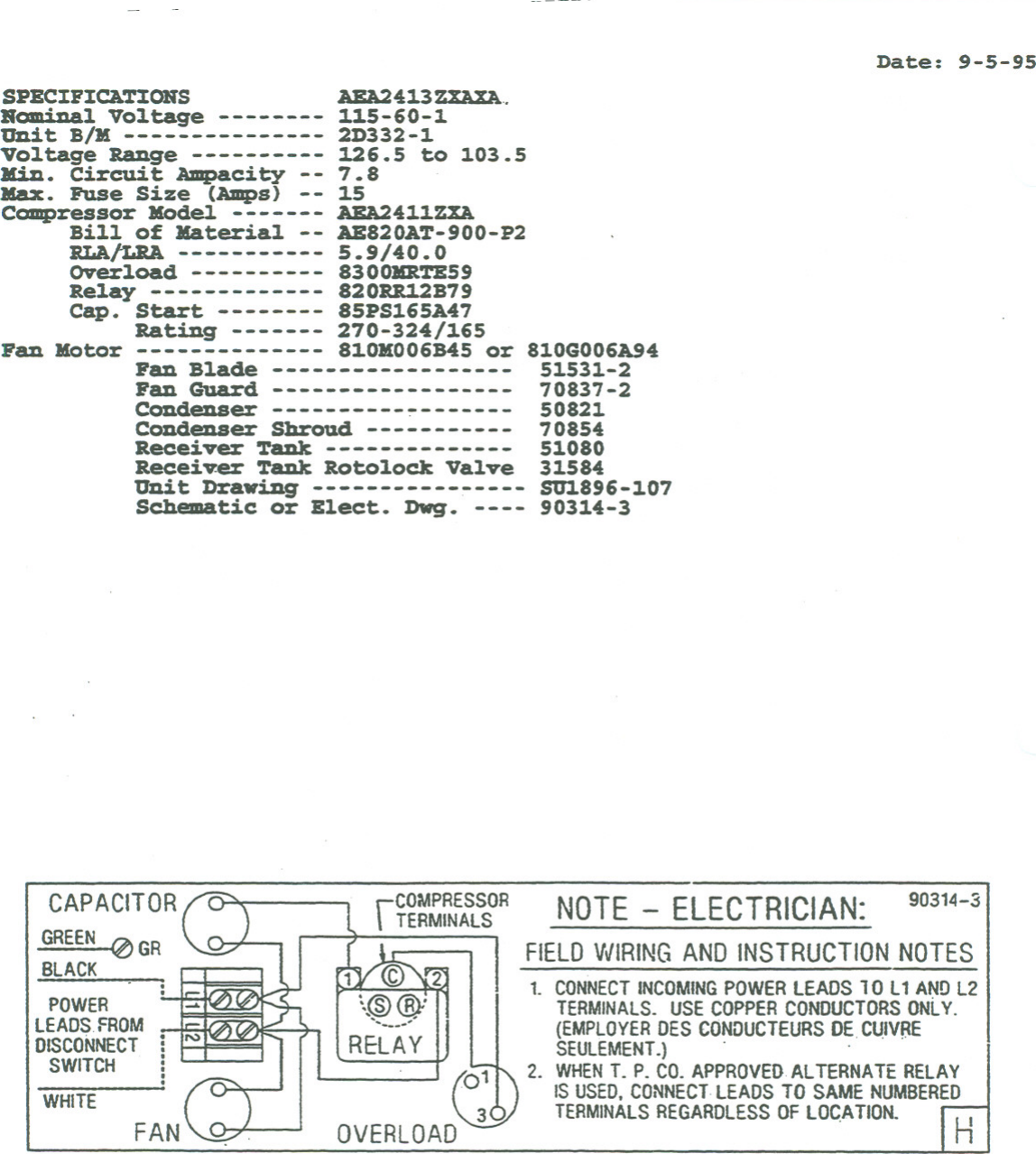 Page 2 of 2 - Tecumseh Tecumseh-Aea2413Zxaxd-Performance-Data-Sheet-  Tecumseh-aea2413zxaxd-performance-data-sheet