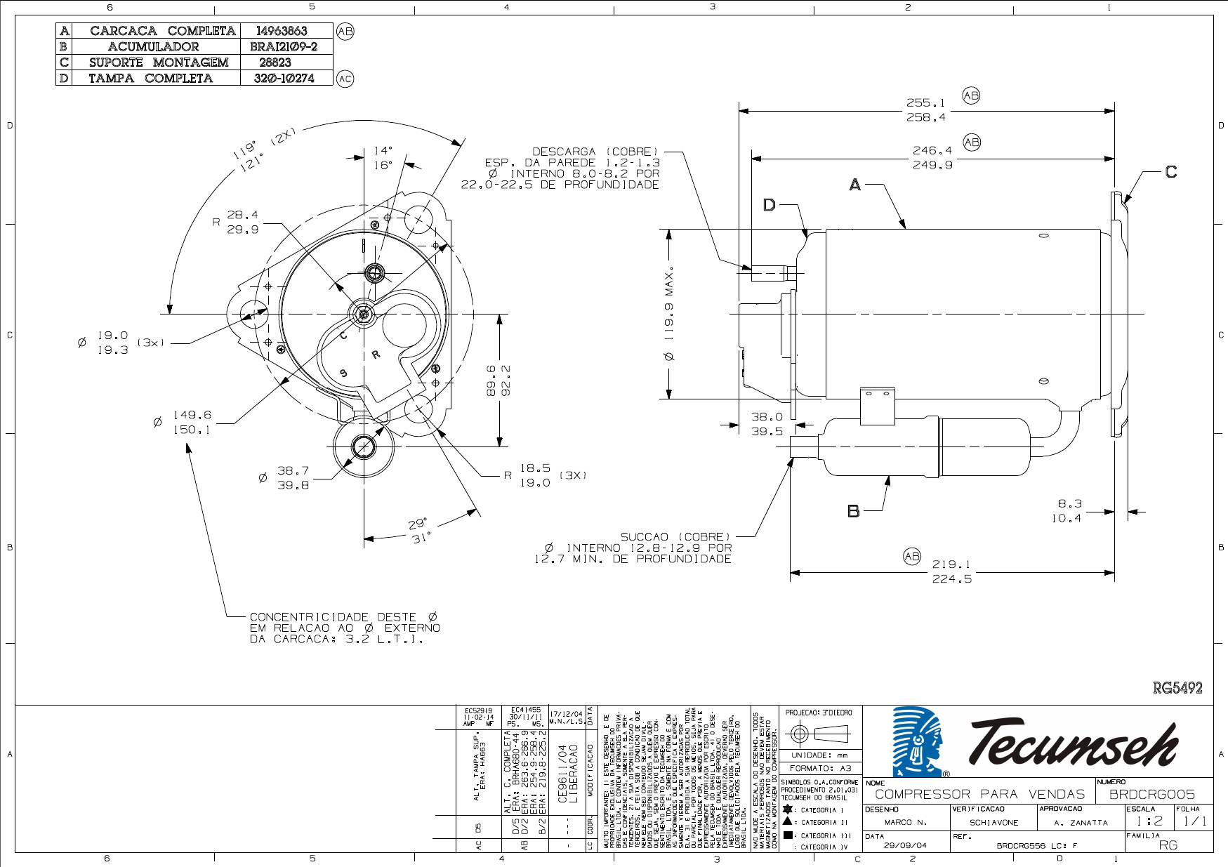 Page 1 of 1 - Tecumseh Tecumseh-Rga5492Exd-Drawing-Data- NX Graphics Window Image  Tecumseh-rga5492exd-drawing-data