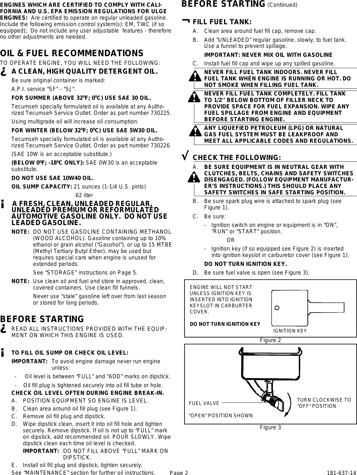 Page 2 of 8 - Tecumseh Tecumseh-Vantage-Hsk35-Hsk40-Hssk50-Users-Manual- M  Tecumseh-vantage-hsk35-hsk40-hssk50-users-manual