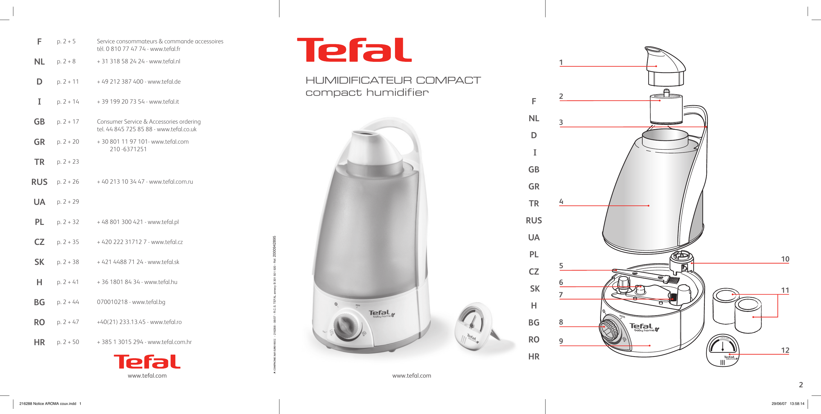 Tefal Bh3392J8 Instruction Manual 216288 Notice AROMA Couv