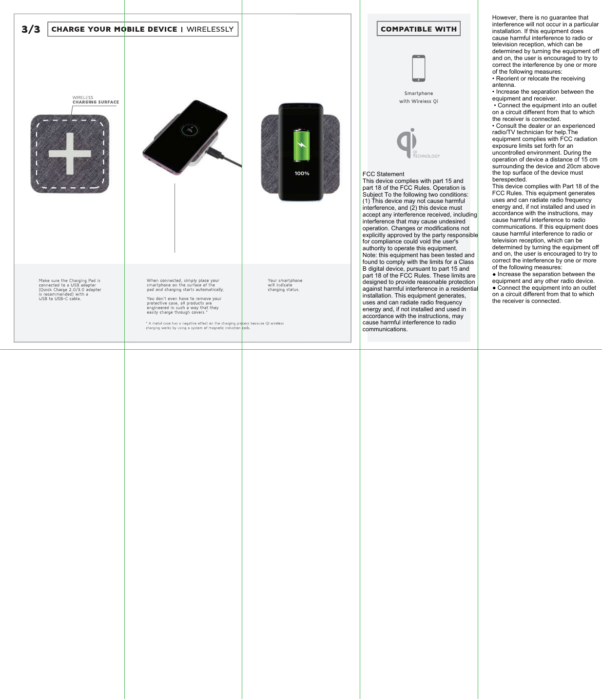 FCC StatementThis device complies with part 15 and part 18 of the FCC Rules. Operation is Subject To the following two conditions:(1) This device may not cause harmful interference, and (2) this device must accept any interference received, including interference that may cause undesired operation. Changes or modifications not explicitly approved by the party responsiblefor compliance could void the user&apos;s authority to operate this equipment.Note: this equipment has been tested and found to comply with the limits for a Class B digital device, pursuant to part 15 and part 18 of the FCC Rules. These limits are designed to provide reasonable protection against harmful interference in a residentialinstallation. This equipment generates, uses and can radiate radio frequency energy and, if not installed and used in accordance with the instructions, may cause harmful interference to radio communications. However, there is no guarantee that interference will not occur in a particular installation. If this equipment does cause harmful interference to radio or television reception, which can be determined by turning the equipment off and on, the user is encouraged to try to correct the interference by one or more of the following measures:• Reorient or relocate the receiving antenna.• Increase the separation between the equipment and receiver. • Connect the equipment into an outlet on a circuit different from that to which the receiver is connected.• Consult the dealer or an experienced radio/TV technician for help.The equipment complies with FCC radiation exposure limits set forth for an uncontrolled environment. During the operation of device a distance of 15 cm surrounding the device and 20cm above the top surface of the device must berespected.This device complies with Part 18 of the FCC Rules. This equipment generates uses and can radiate radio frequency energy and, if not installed and used in accordance with the instructions, may cause harmful interference to radio communications. If this equipment does cause harmful interference to radio or television reception, which can be determined by turning the equipment off and on, the user is encouraged to try to correct the interference by one or more of the following measures: Increase the separation between the equipment and any other radio device. Connect the equipment into an outlet on a circuit different from that to which the receiver is connected.