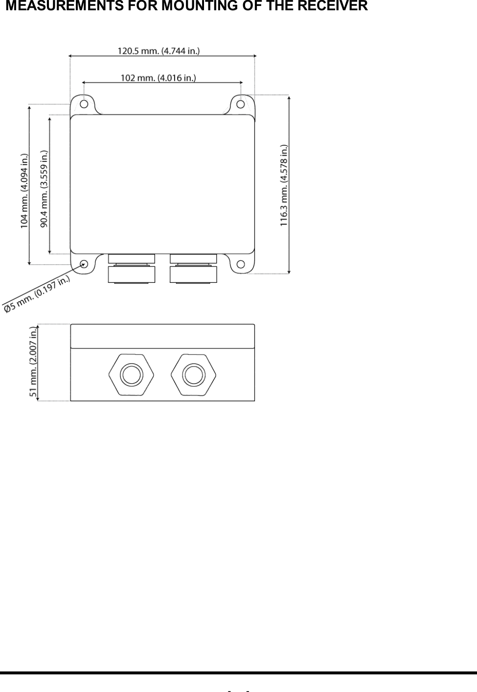 -10 -MEASUREMENTS FOR MOUNTING OF THE RECEIVER