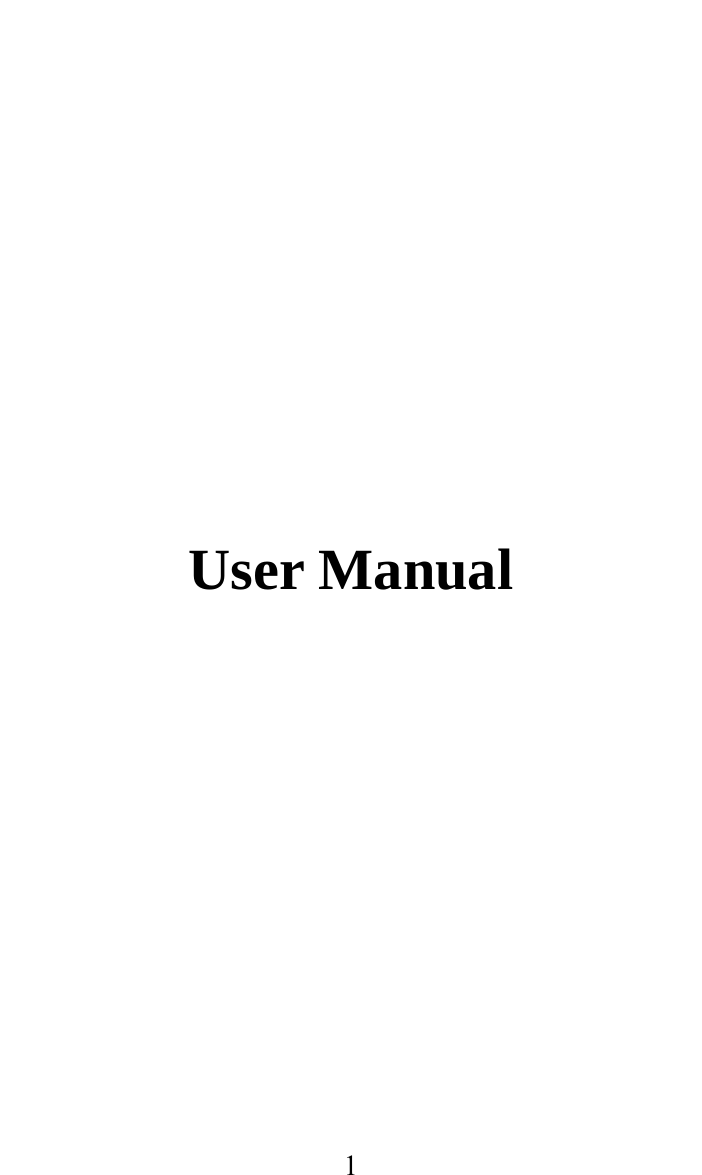     1     User Manual      