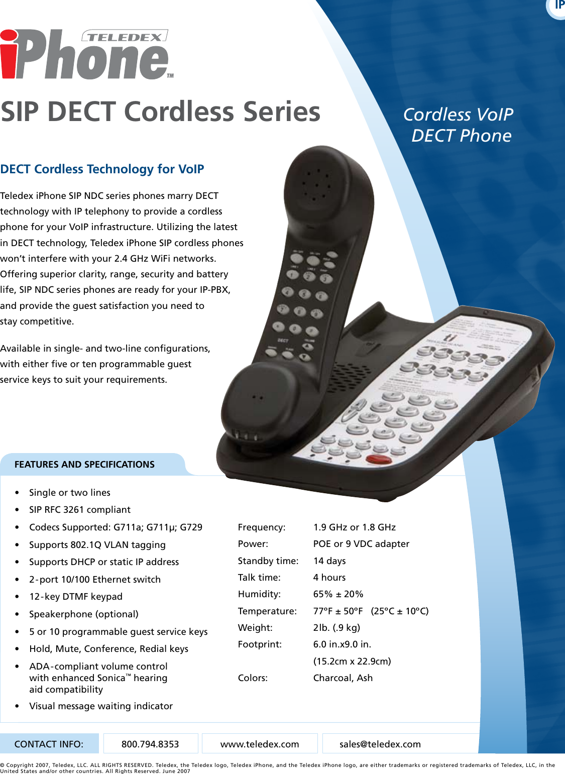 Page 1 of 1 - Teledex Teledex-Sip-Dect-Series-Users-Manual-  Teledex-sip-dect-series-users-manual