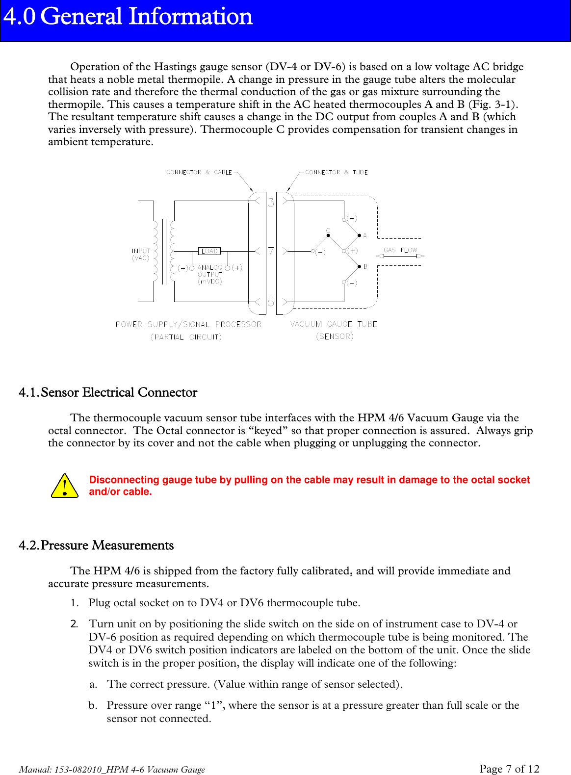 Page 7 of 12 - Teledyne Teledyne-Marine-Instruments-Hpm-4-6-Users-Manual 153-082010_HPM 4-6 Vacuum Gauge Manual