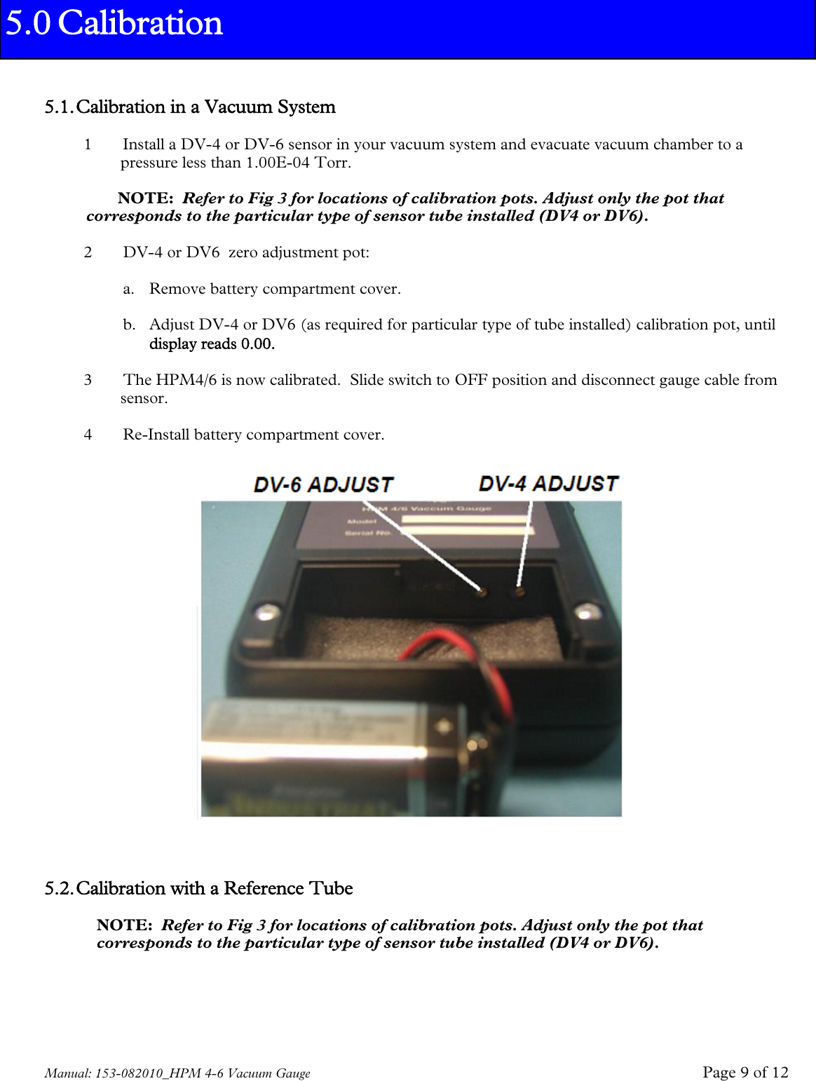 Page 9 of 12 - Teledyne Teledyne-Marine-Instruments-Hpm-4-6-Users-Manual 153-082010_HPM 4-6 Vacuum Gauge Manual