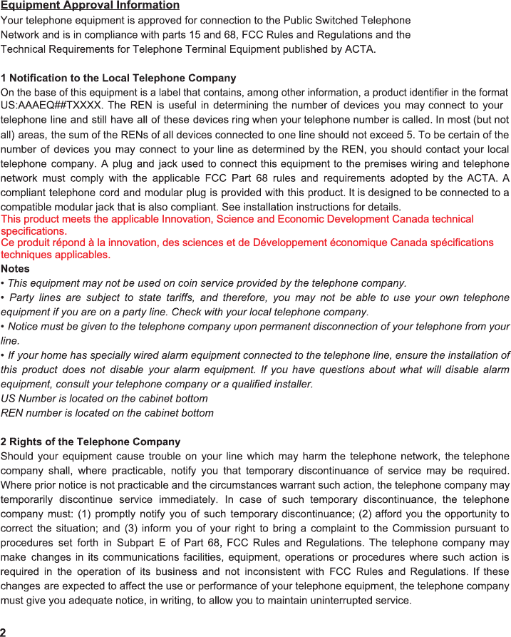 This product meets the applicable Innovation, Science and Economic Development Canada technical specifications. Ce produit répond à la innovation, des sciences et de Développement économique Canada spécifications techniques applicables.