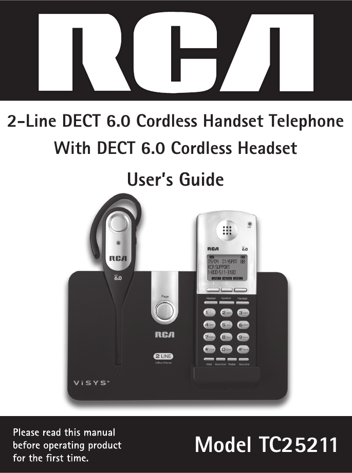 Model TC252112-Line DECT 6.0 Cordless Handset TelephoneWith DECT 6.0 Cordless HeadsetUser’s Guide