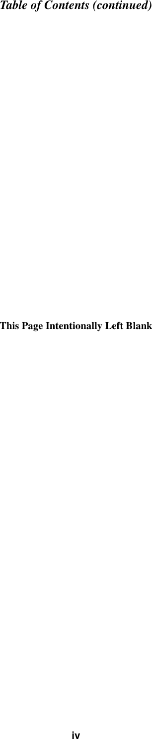 Table of Contents (continued)ivThis Page Intentionally Left Blank