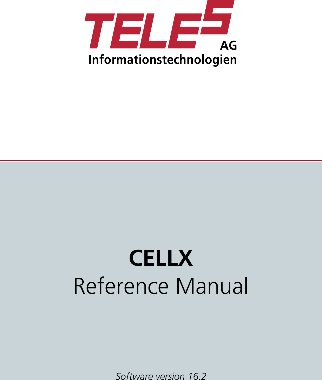 CELLXReference ManualSoftware version 16.2