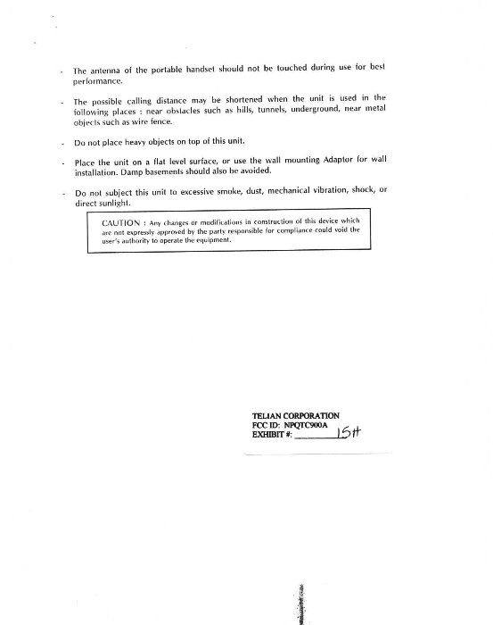 900 MHz Cordless Phone User Manual