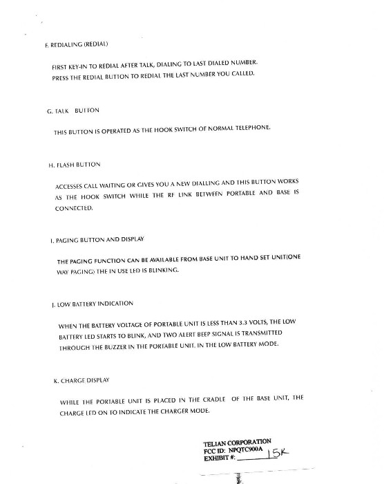 900 MHz Cordless Phone User Manual