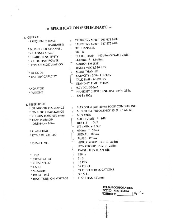 900 MHz Cordless Phone User Manual
