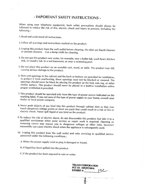 900 MHz Cordless Phone User Manual