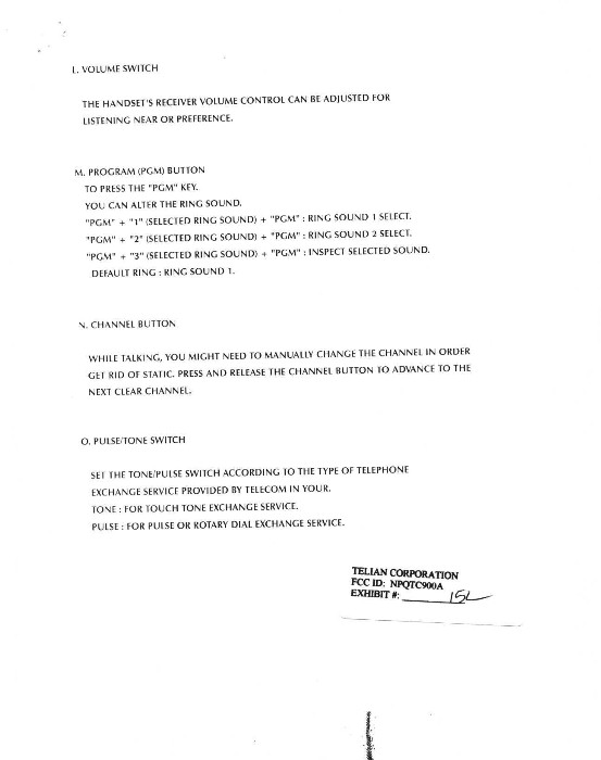 900 MHz Cordless Phone User Manual