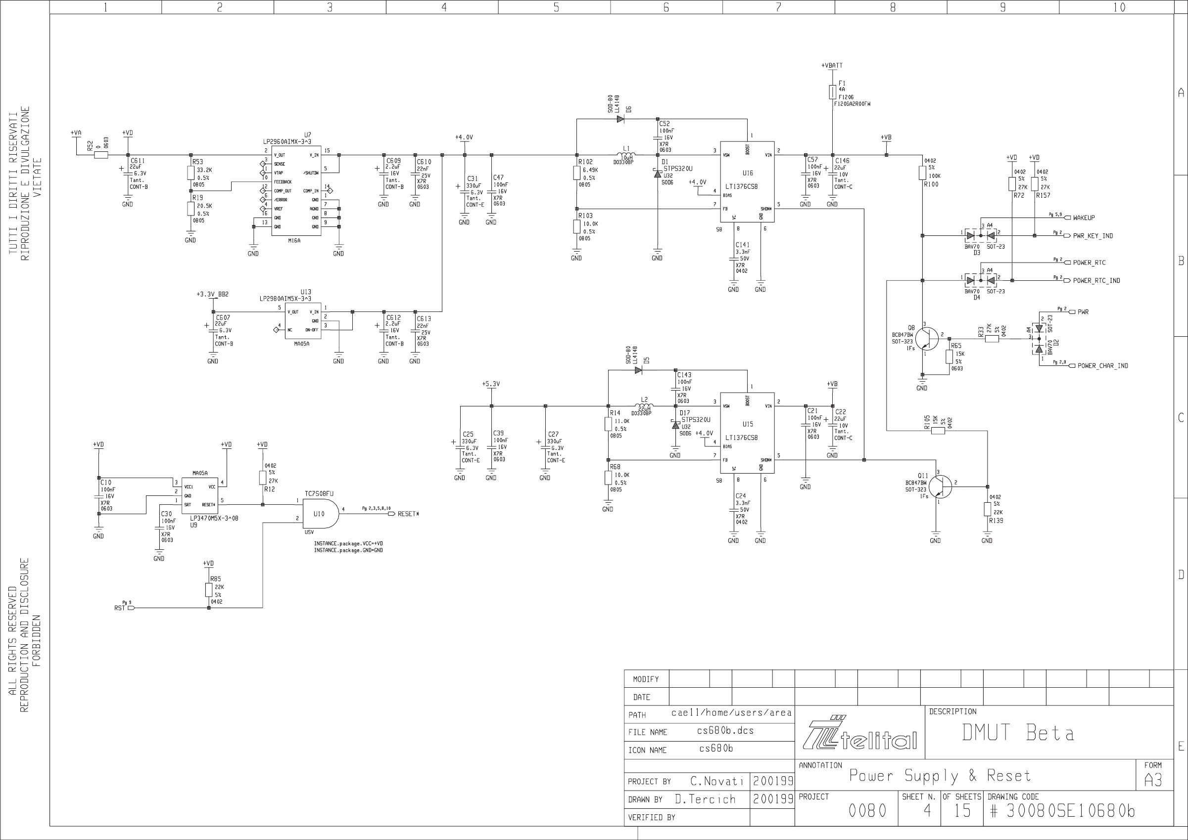 MODULO RF–RADIO  SCHEMA ELETTRICO P.1 30069SE00503a