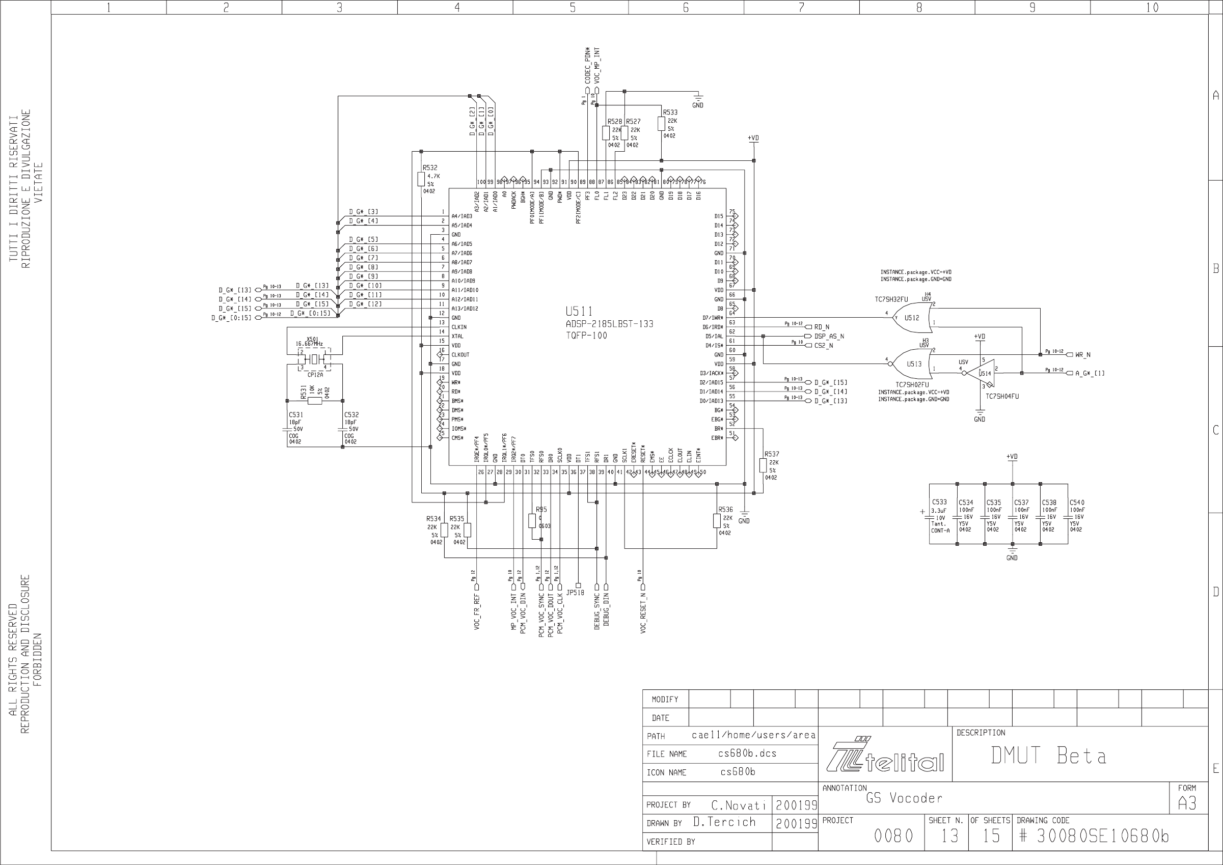 MODULO RF–RADIO  SCHEMA ELETTRICO P.1 30069SE00503a