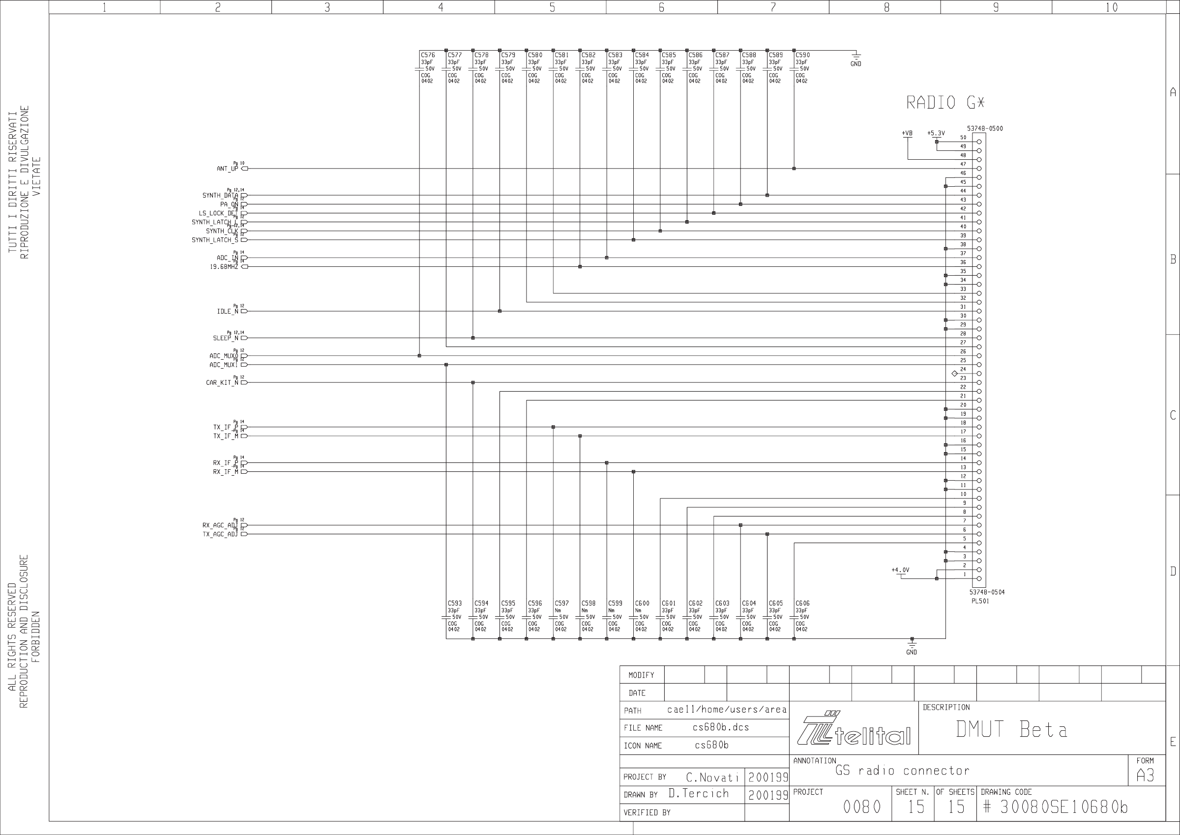 MODULO RF–RADIO  SCHEMA ELETTRICO P.1 30069SE00503a