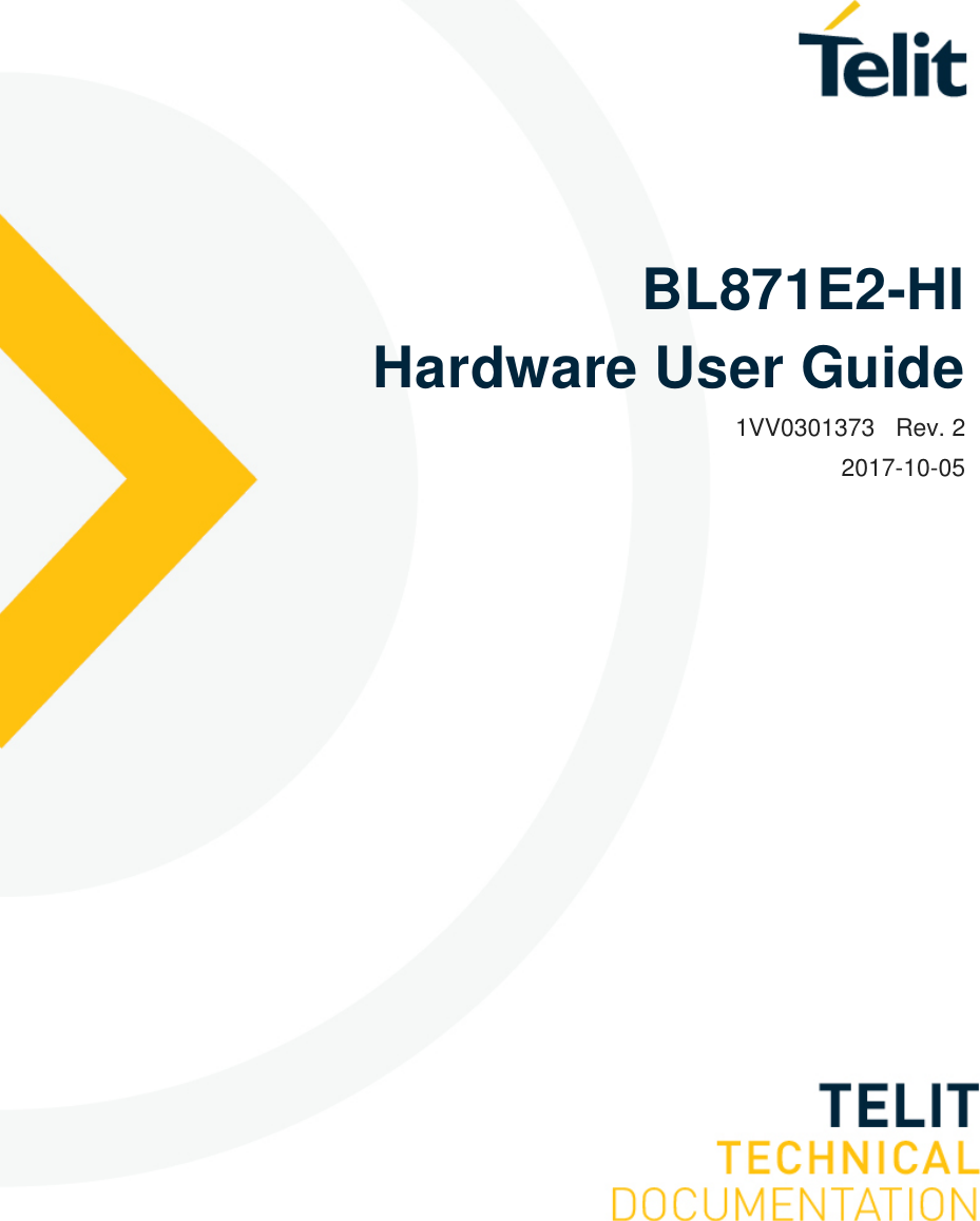 Telit Wireless Solutions BL871 Bluetooth/ BLE HCI Module User Manual ...