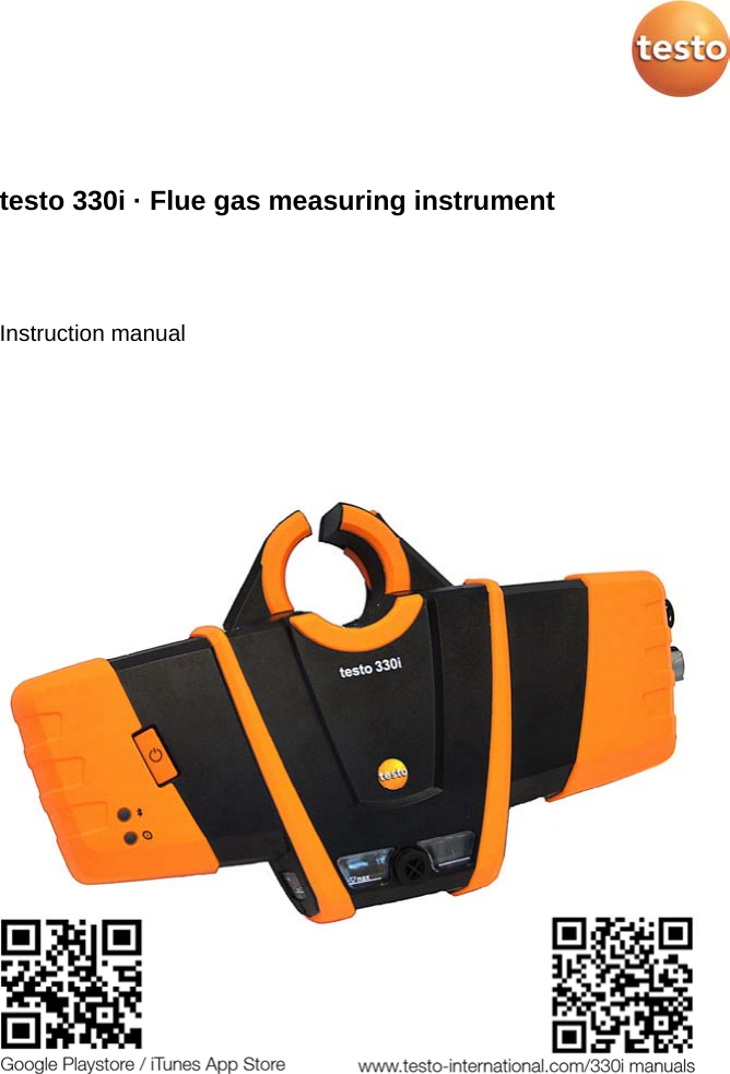   testo 330i &middot; Flue gas measuring instrument   Instruction manual 