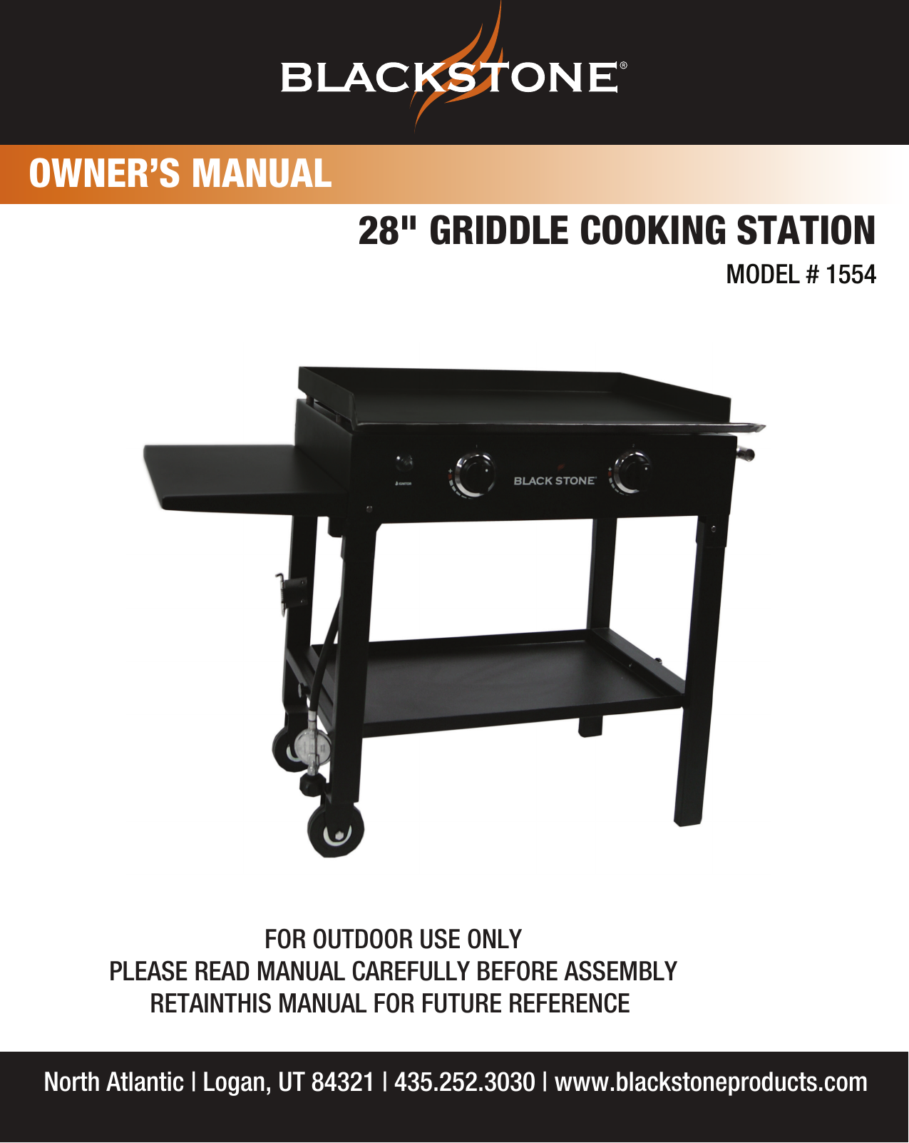 Page 1 of 11 - The-Blackstone-Grill The-Blackstone-Grill-28-Griddle-Cooking-Station-1554-Users-Manual 28 Inch Griddle Manualx