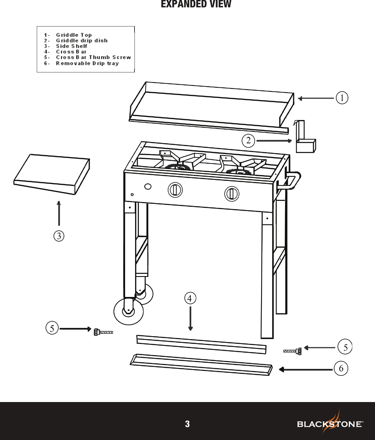 Page 3 of 11 - The-Blackstone-Grill The-Blackstone-Grill-28-Griddle-Cooking-Station-1554-Users-Manual 28 Inch Griddle Manualx