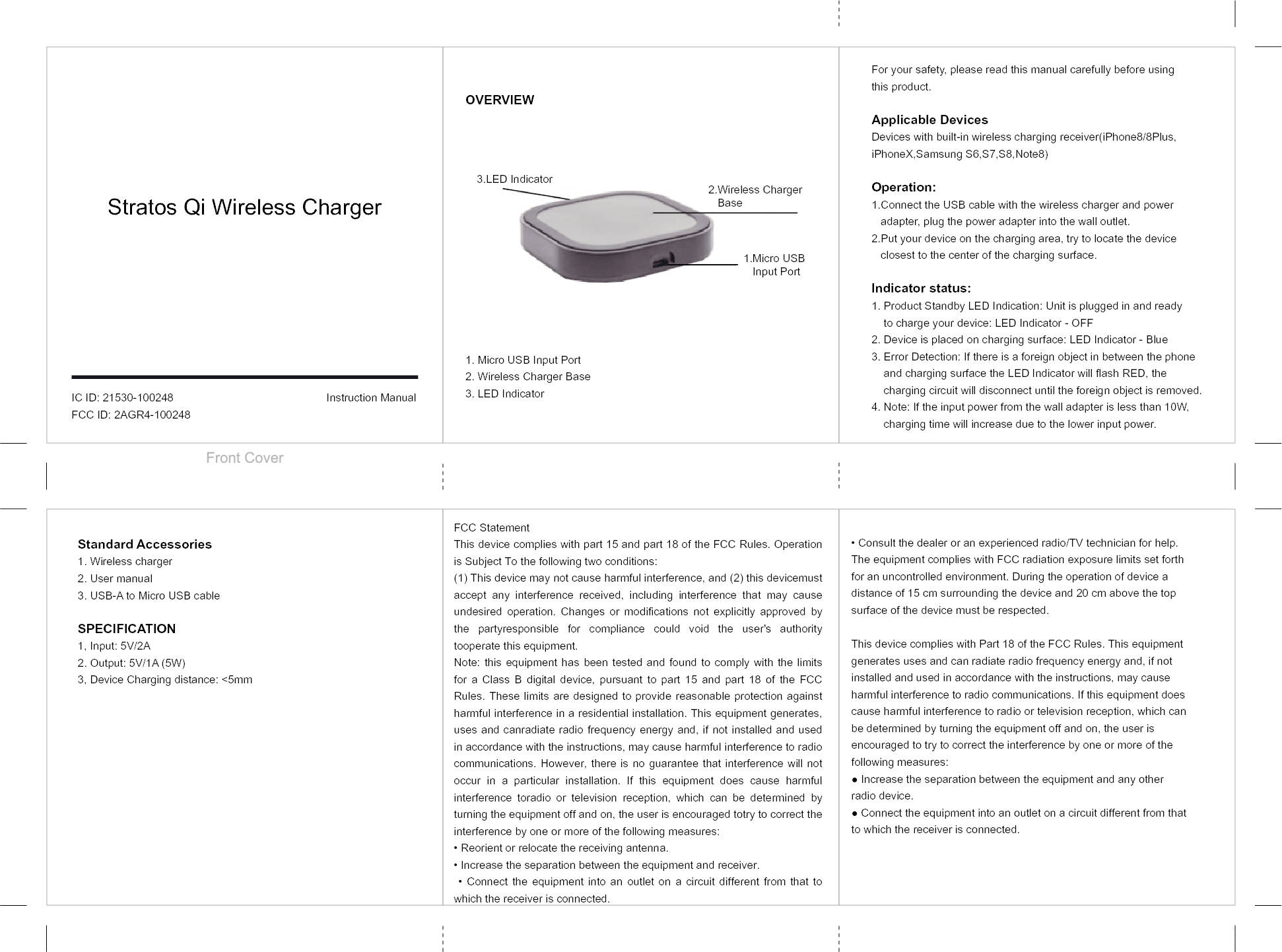 The Gem Group 100248 Stratos Qi Wireless Charger User Manual