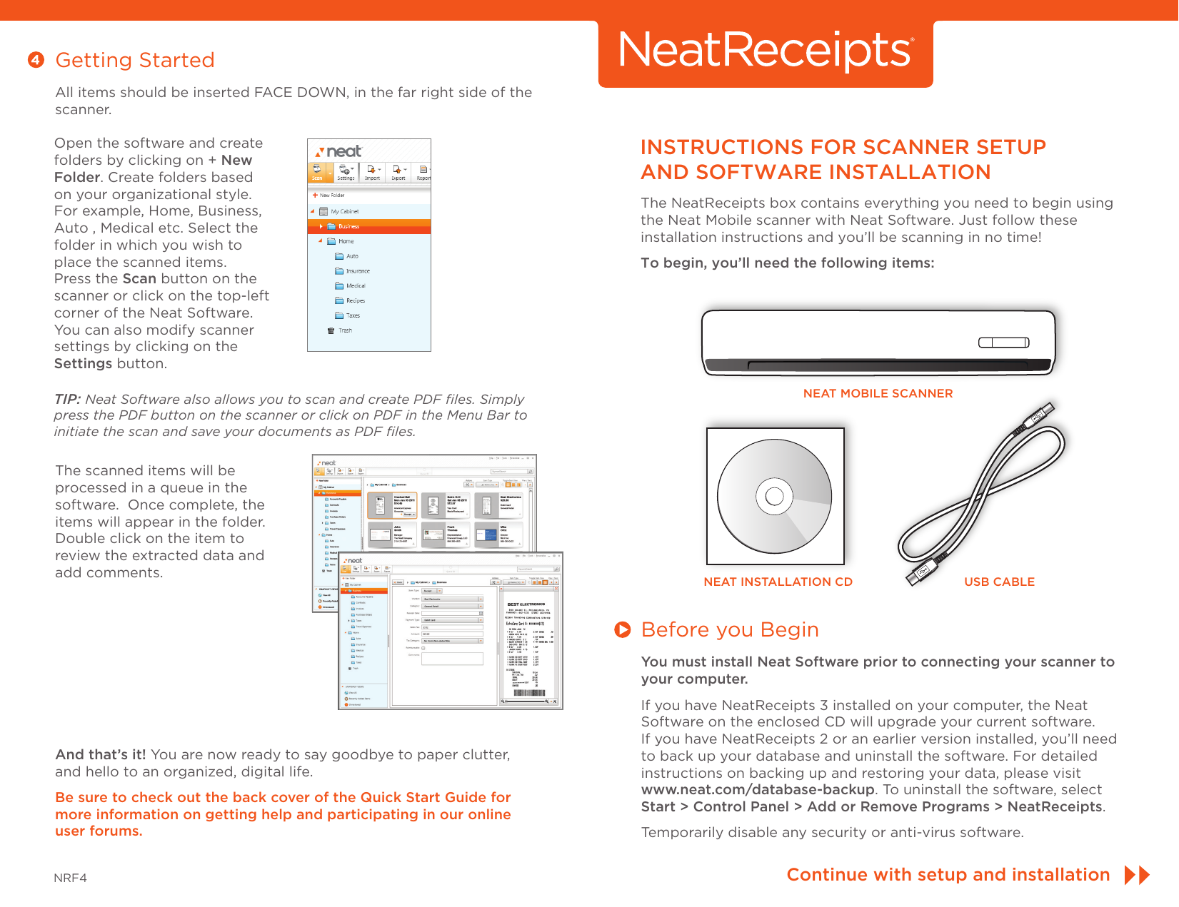 Page 1 of 2 - The-Neat-Company The-Neat-Company-Neat-Receipts-For-Mac-Mobile-Scanner-322-Users-Manual- NeatReceipts_Installation_Aug2011_1  The-neat-company-neat-receipts-for-mac-mobile-scanner-322-users-manual