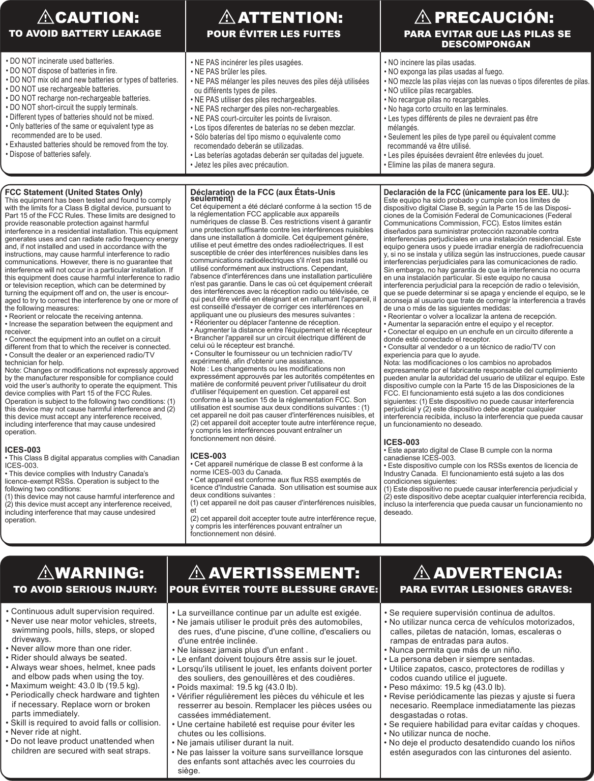 Page 14 of The Radio Flyer 930R GROW WITH ME RACER User Manual manual