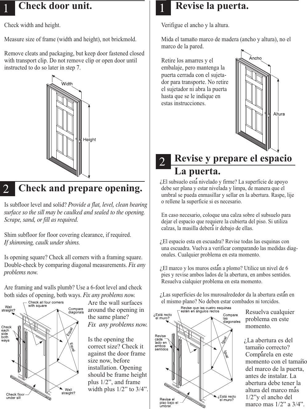 Page 2 of 10 - Therma-Tru Therma-Tru-Pre-Hung-Door-Systems-Users-Manual- D1009E  Therma-tru-pre-hung-door-systems-users-manual