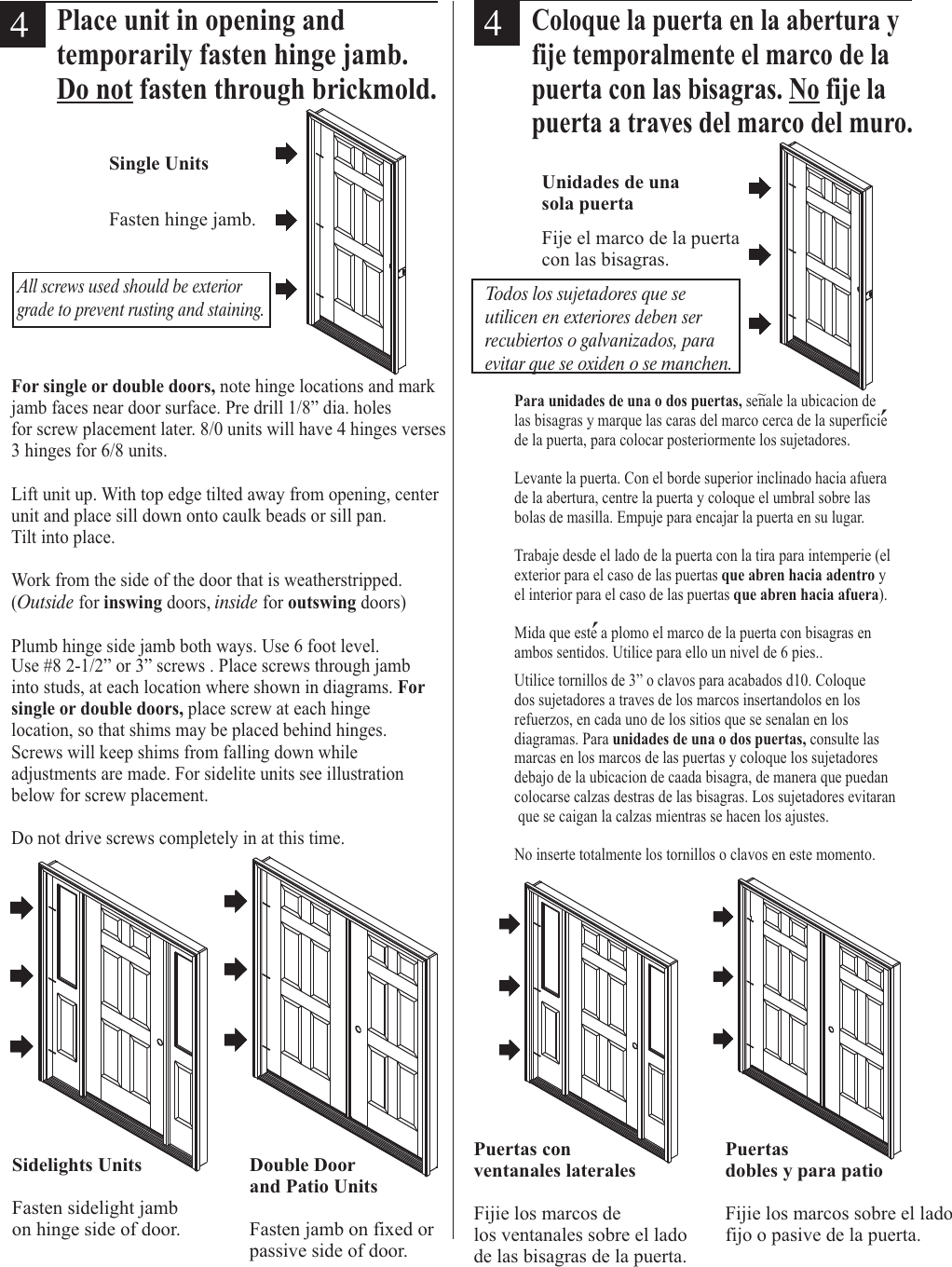 Page 6 of 10 - Therma-Tru Therma-Tru-Pre-Hung-Door-Systems-Users-Manual- D1009E  Therma-tru-pre-hung-door-systems-users-manual