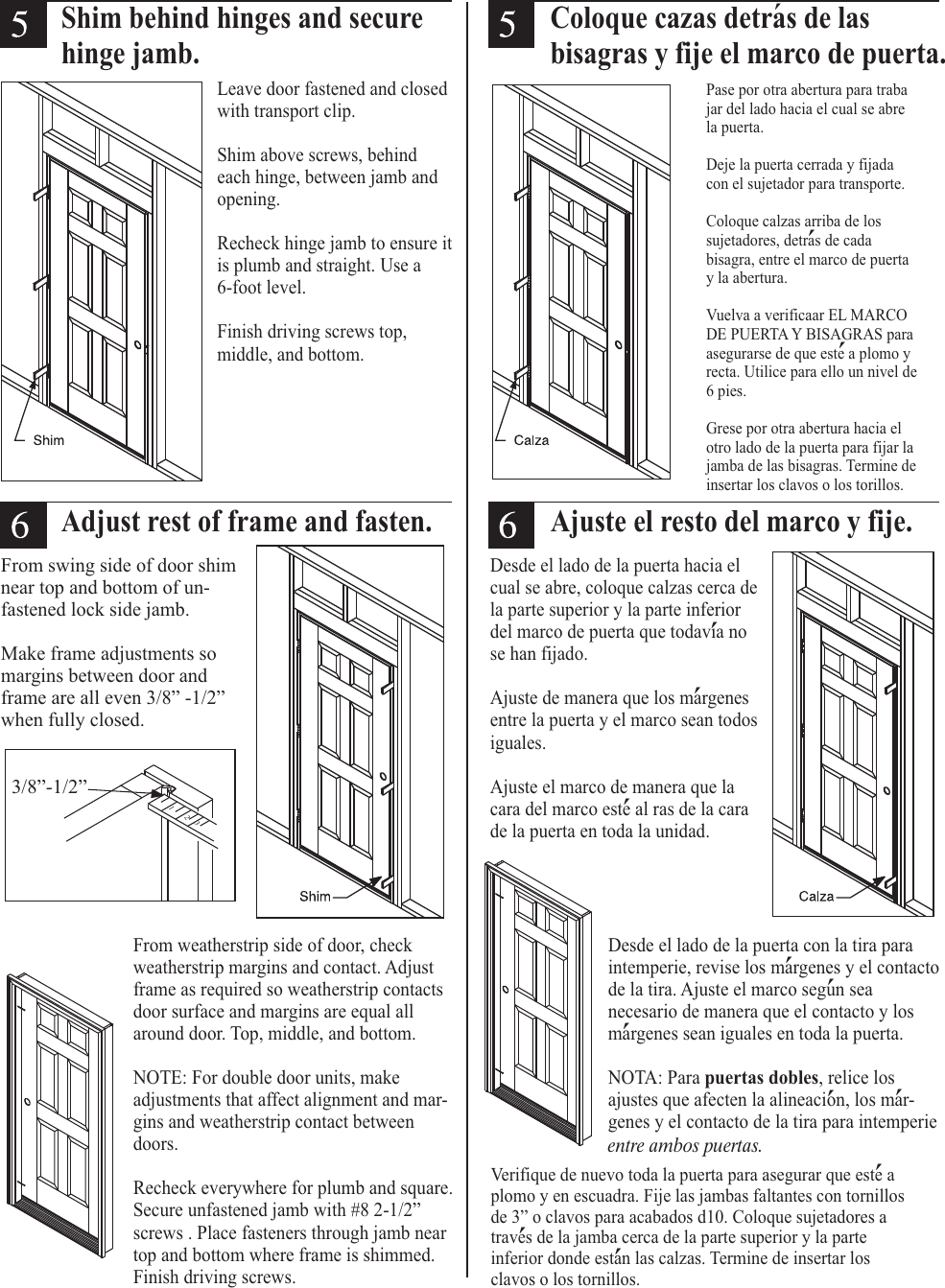 Page 7 of 10 - Therma-Tru Therma-Tru-Pre-Hung-Door-Systems-Users-Manual- D1009E  Therma-tru-pre-hung-door-systems-users-manual