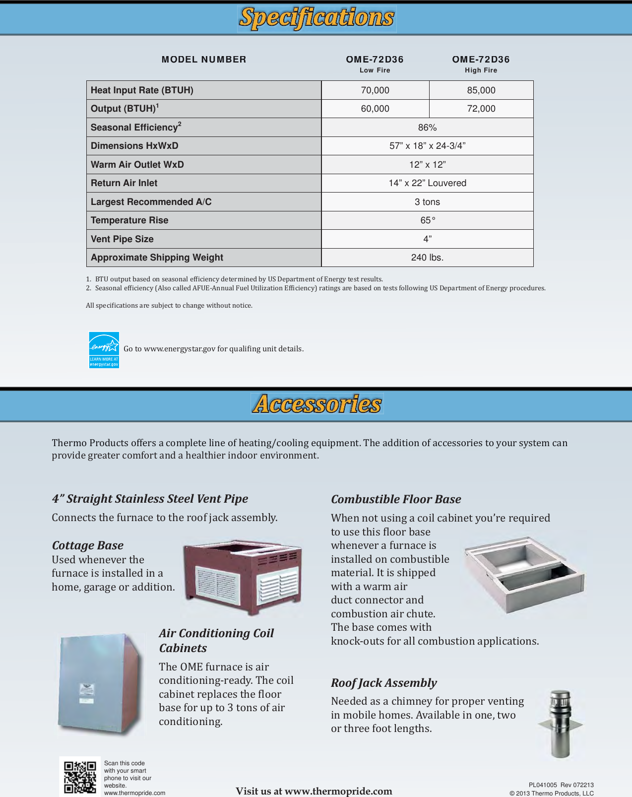 Page 4 of 4 - Thermo-Products Thermo-Products-Mobile-Home-Furnace-Ome-Series-Users-Manual- PL041005 OME Oil Mobile Home Brochure 072213  Thermo-products-mobile-home-furnace-ome-series-users-manual