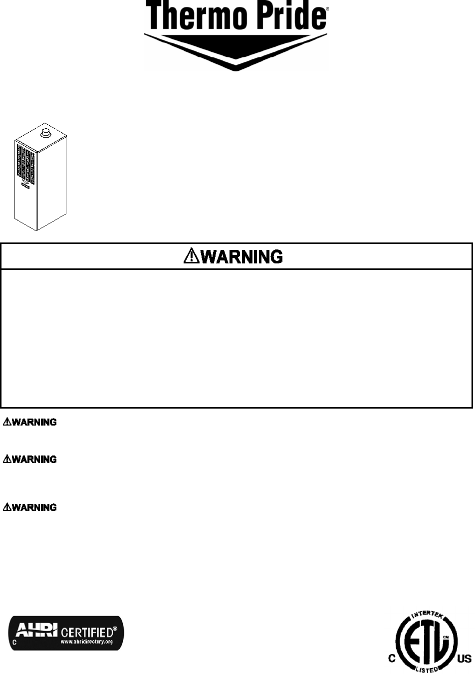 Thermo Products Pride Burner Gdm1 80N Users Manual KDKD