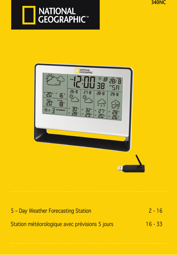 15 – Day Weather Forecasting StationStation météorologique avec prévisions 5 jours340NC  2 - 1616 - 33