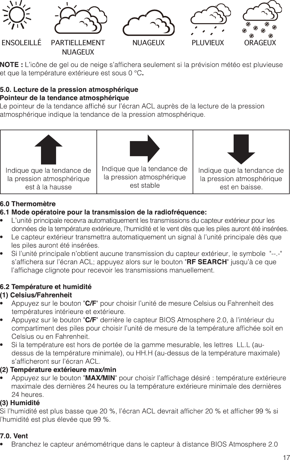 17                     ENSOLEILLÉ PARTIELLEMENT NUAGEUXNUAGEUX PLUVIEUX ORAGEUX