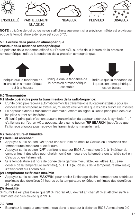 17                     ENSOLEILLÉ PARTIELLEMENT NUAGEUXNUAGEUX PLUVIEUX ORAGEUX