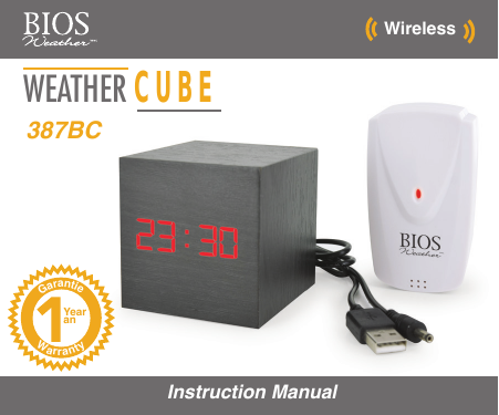 Instruction ManualWirelessYearanGarantie WarrantyWEATHER CUBE387BC