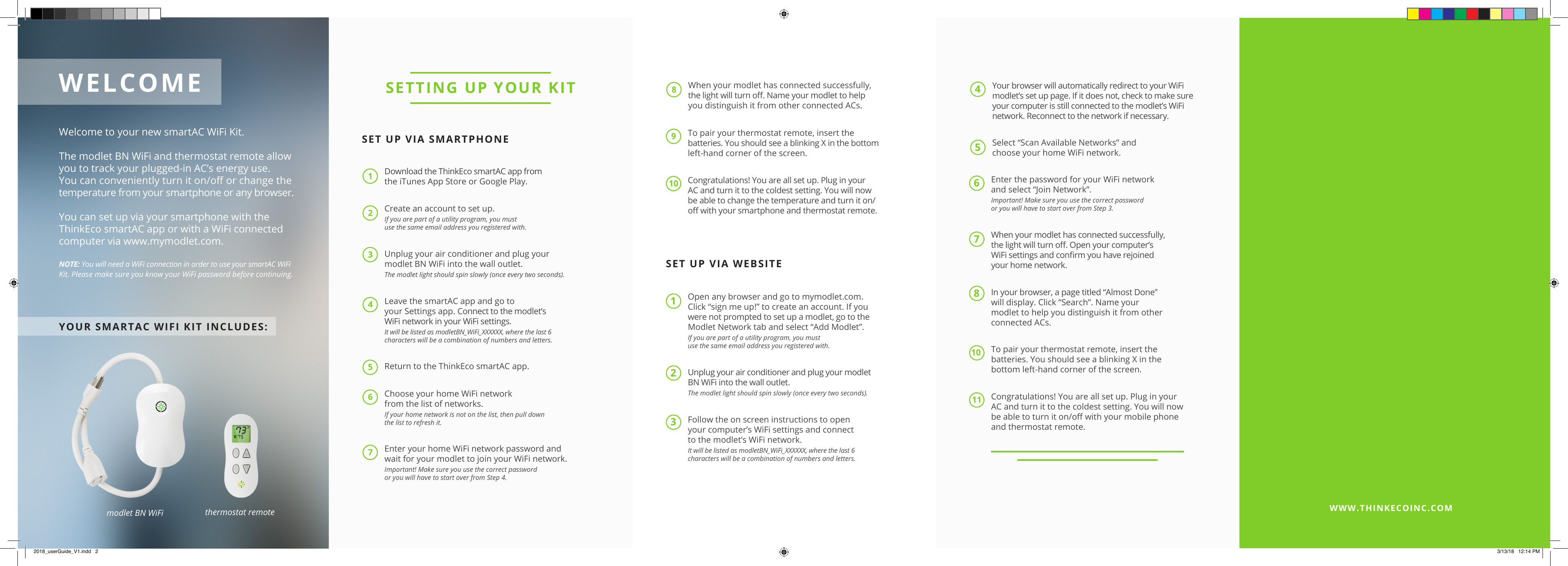 Page 2 of ThinkEco TE1320 modlet smart AC thermostat 2 User Manual