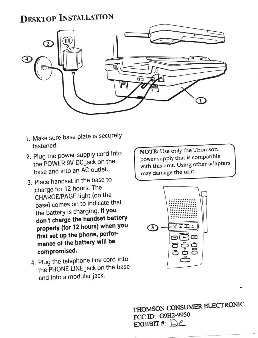 900 MHz Cordless Telephone with Answering Machine User Manual