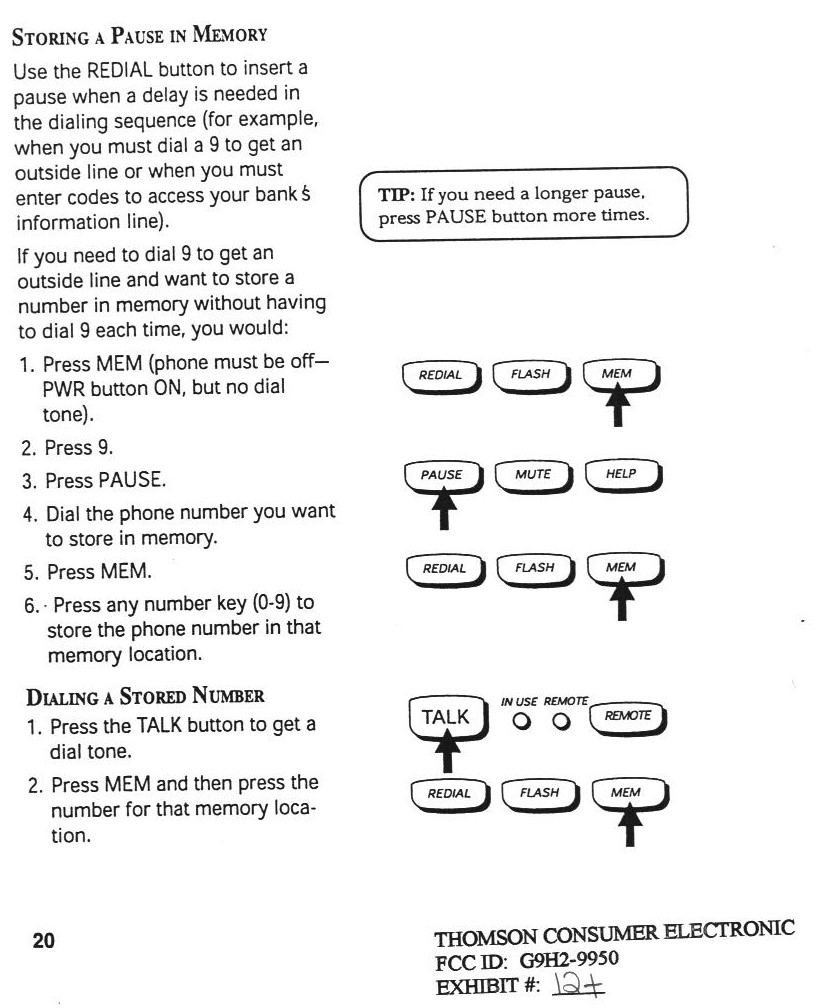 900 MHz Cordless Telephone with Answering Machine User Manual