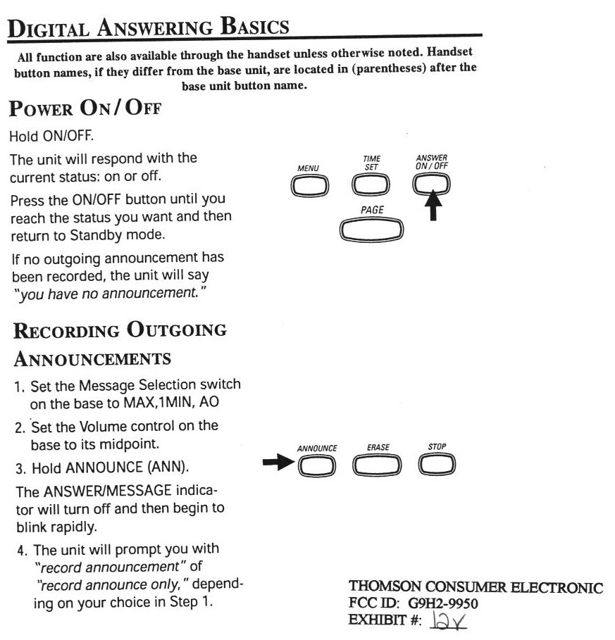 900 MHz Cordless Telephone with Answering Machine User Manual