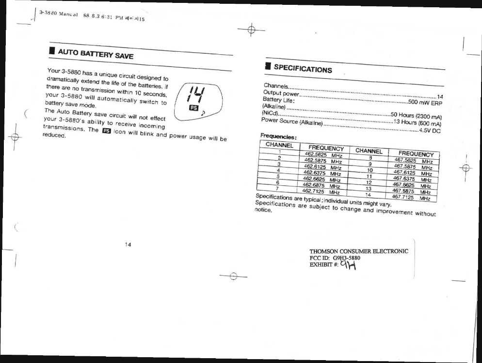 Family Radio Transceiver User Manual