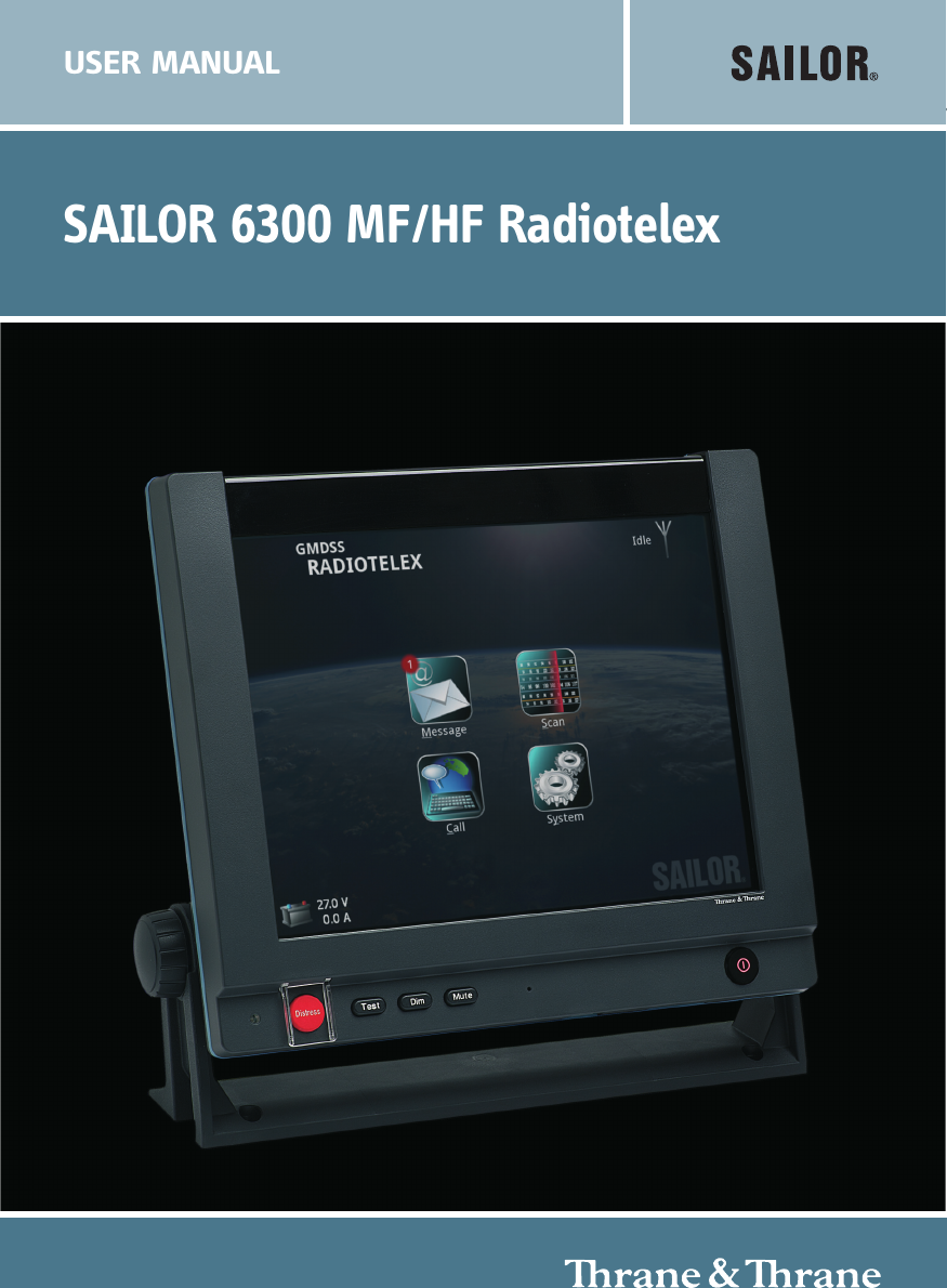 SAILOR 6300 MF/HF RadiotelexUSER MANUAL